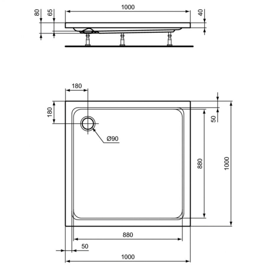 Ideal Standard Hotline душевой поддон 100х100 K276801