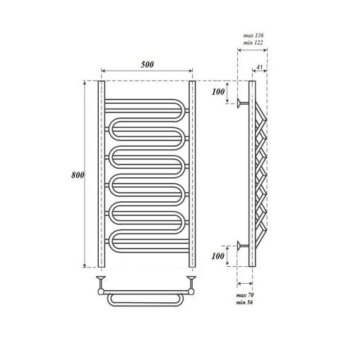 Point Юпитер полотенцесушитель электрический 50х80 PN01158SE