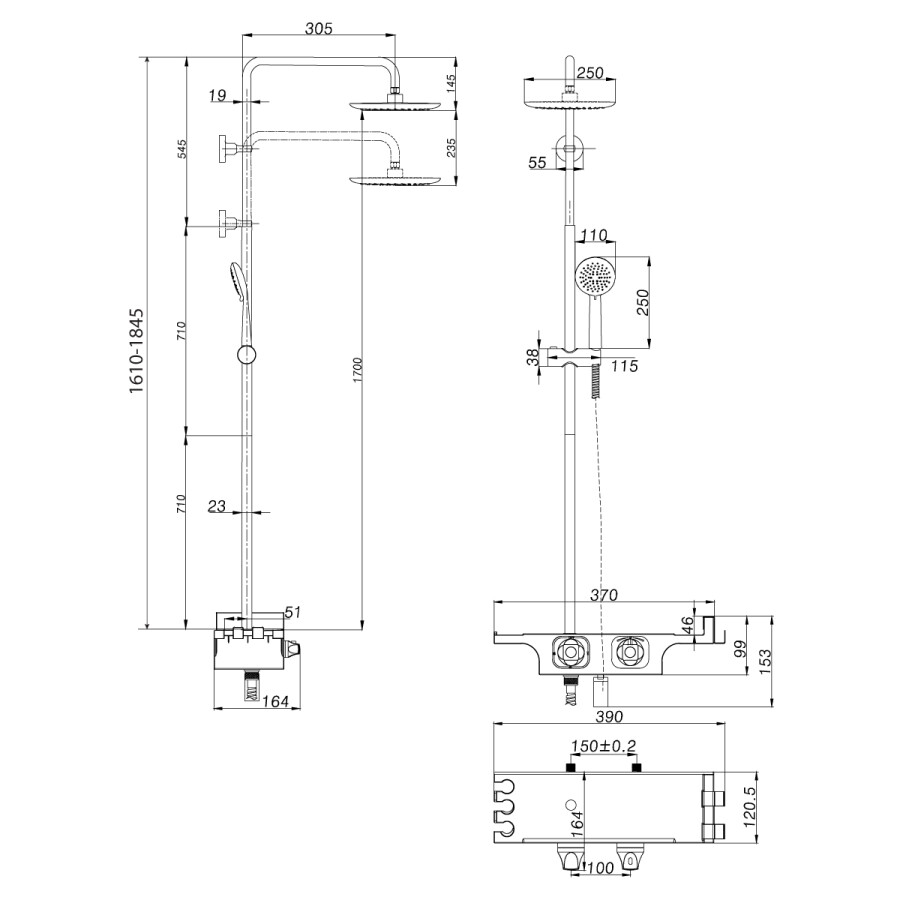 Lemark Tropic LM7008C Душевая система с изливом