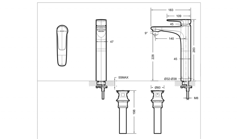 Bravat смеситель для раковины F1173218CP-A-ENG