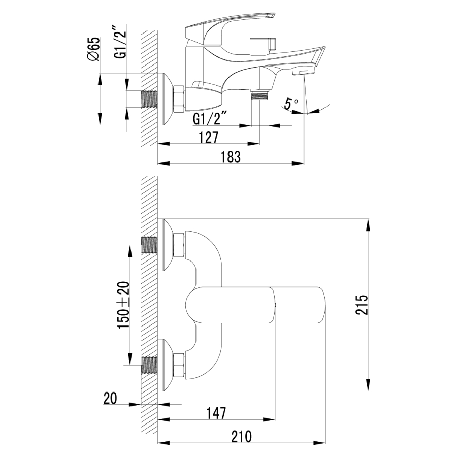 Lemark Plus Shape смеситель для ванны LM1712C