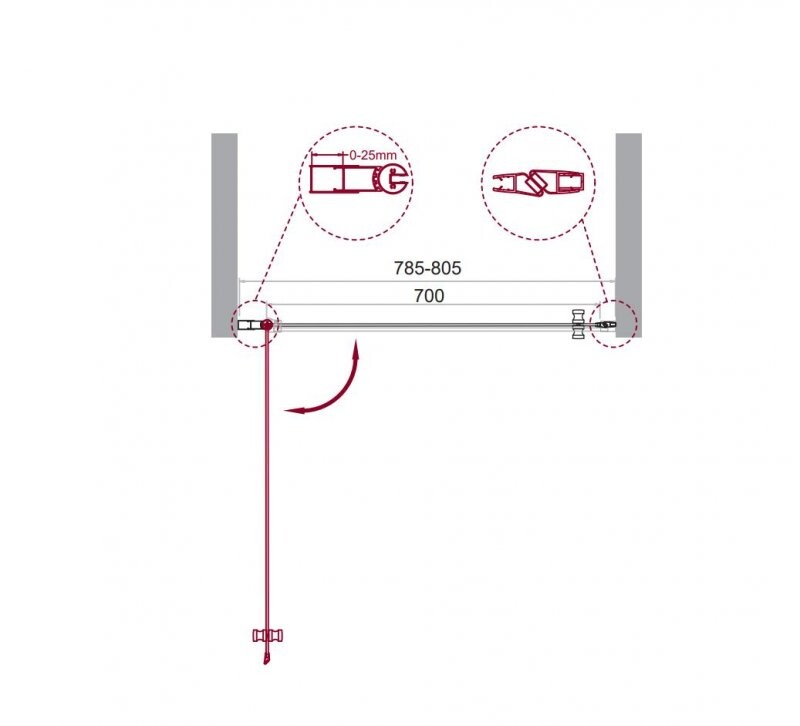 BelBagno душевая дверь ETNA-B-1-80-C-Cr 80х195