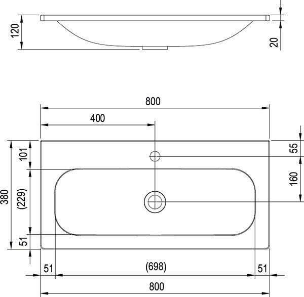 Ravak Ring 800 умывальник накладной XJK01180000