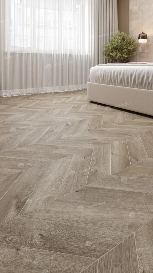 Alpine Floor Chevron LVT Кварцвиниловая плитка Дуб Натуральный Отбеленный ECO 20-3AB 555х127х2.5 mm
