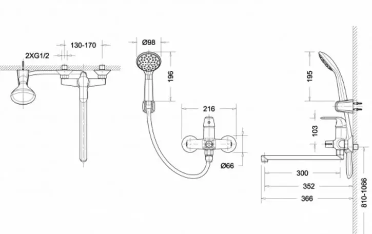 Bravat смеситель для ванны F6135193CP-LB-RUS