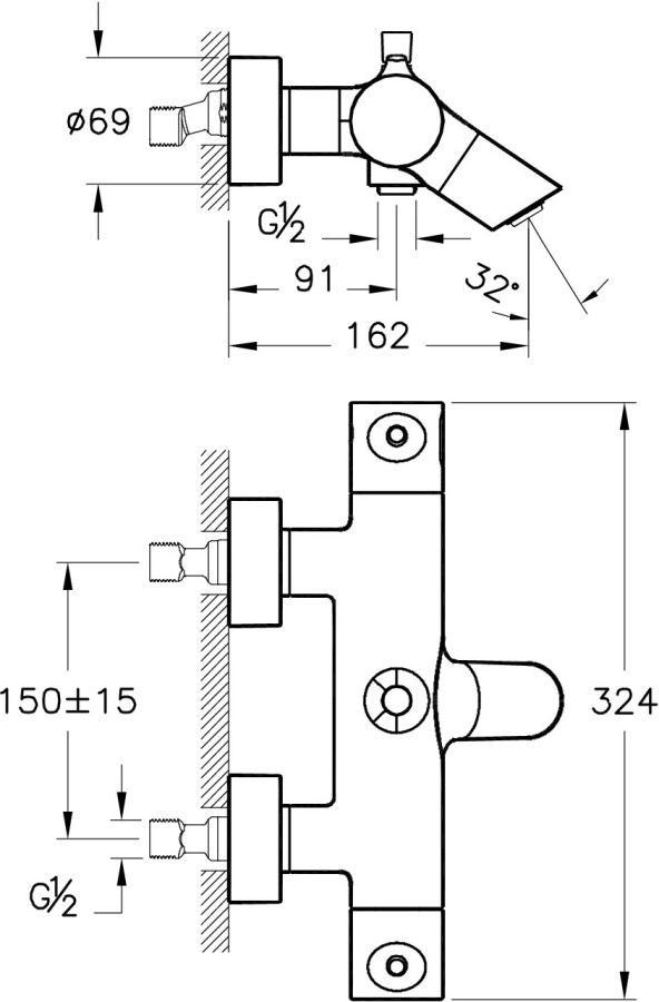 Vitra Nest Trendy A47099EXP смеситель для ванны хром