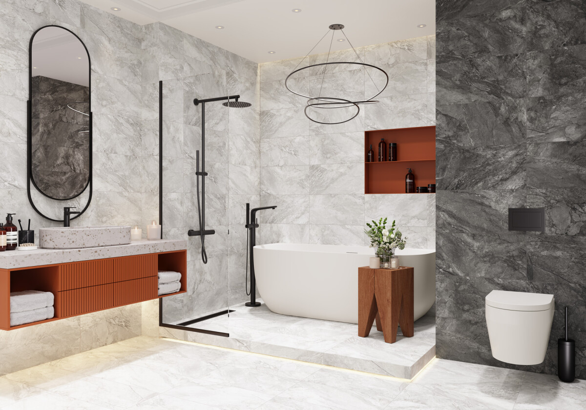 Керамогранит Delacora D30004M Slate Gray матовый карвинг 300x600x9.5