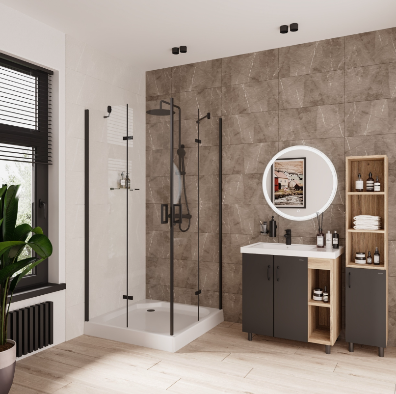 Душевое ограждение Niagara Nova NG-6814-08ВLACK (100х100х195) 681408111BLACK