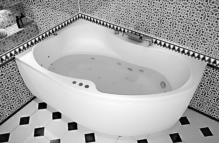 Aquanet Capri 170*110 ванна акриловая асимметричная L