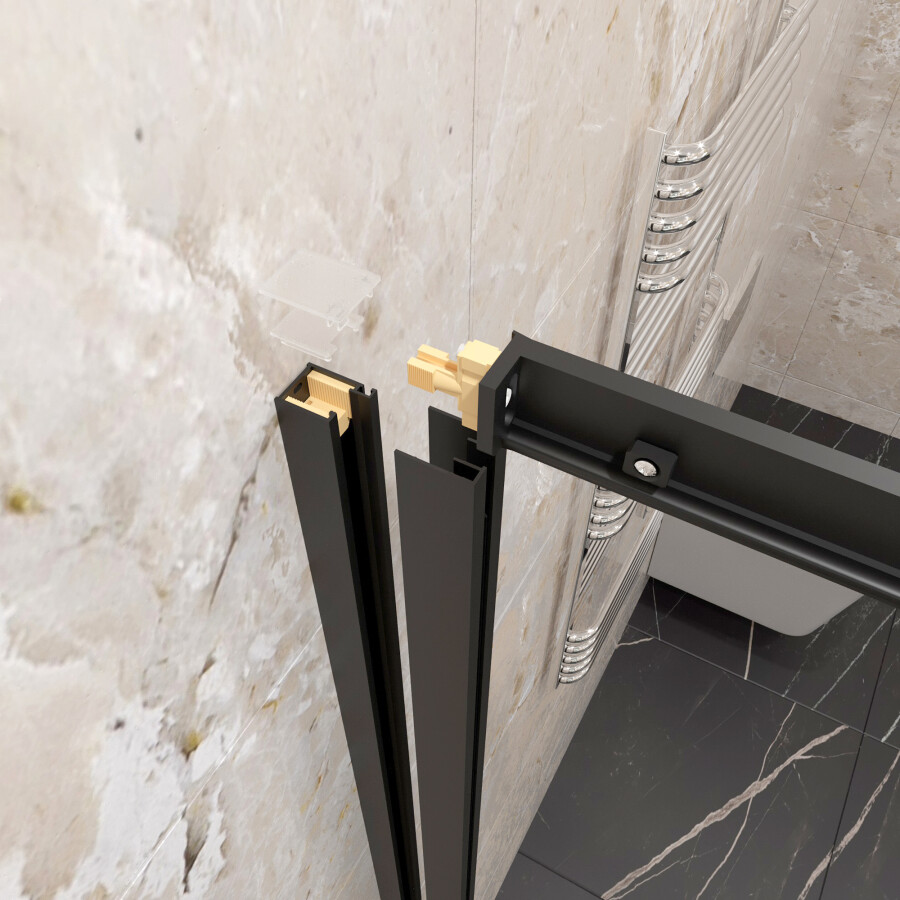 Triton-Pro Душевая ширма Fix 120×80 черная Щ0000067442