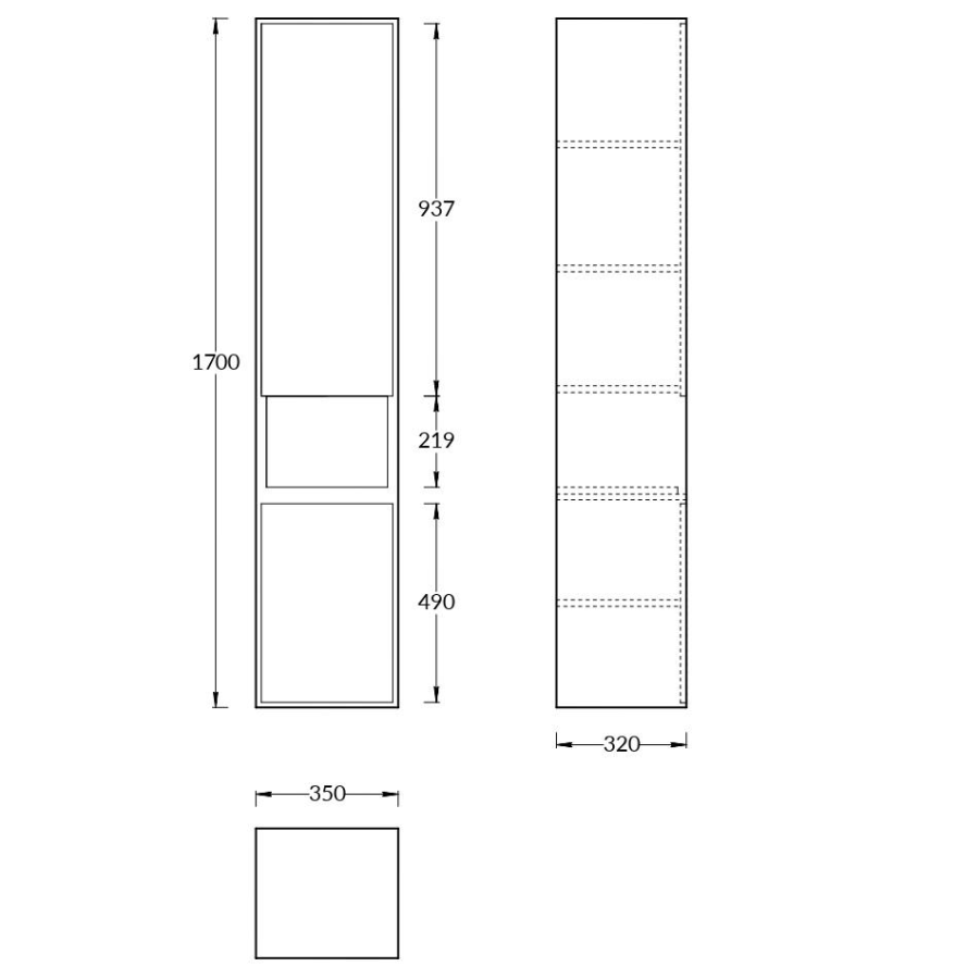 Kerama Marazzi Plaza Modern пенал 170 PLB.M.170WHT