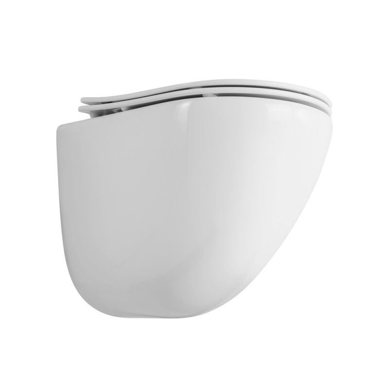 Унитаз подвесной безободковый со смывом TORNADO BelBagno AMANDA-TOR BB051CH-TOR-FC