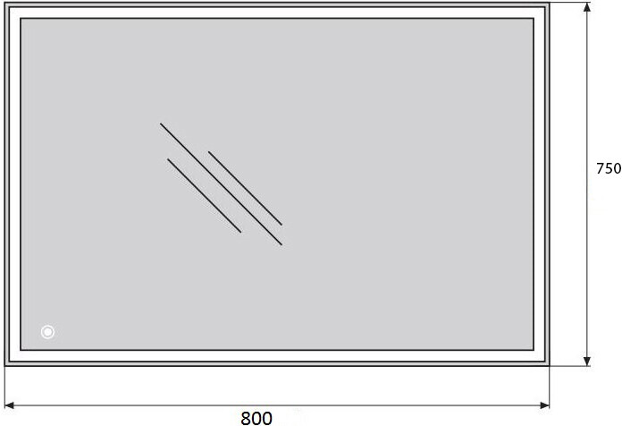 Зеркальное полотно BelBagno 75*80 SPC-GRT-750-800-LED-TCH