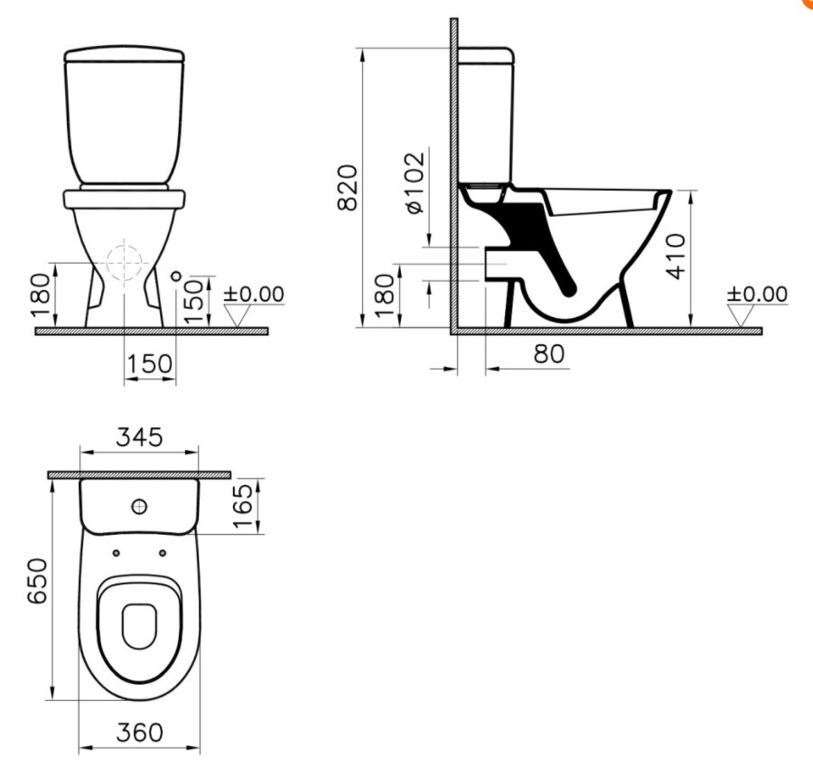 Vitra Norm Blum 9839B099-7201 унитаз напольный