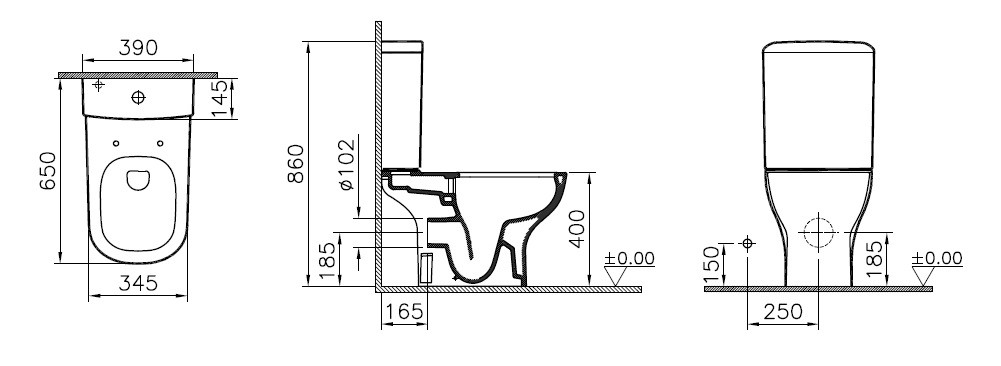 Vitra D-Light 9014B003-7209 унитаз напольный