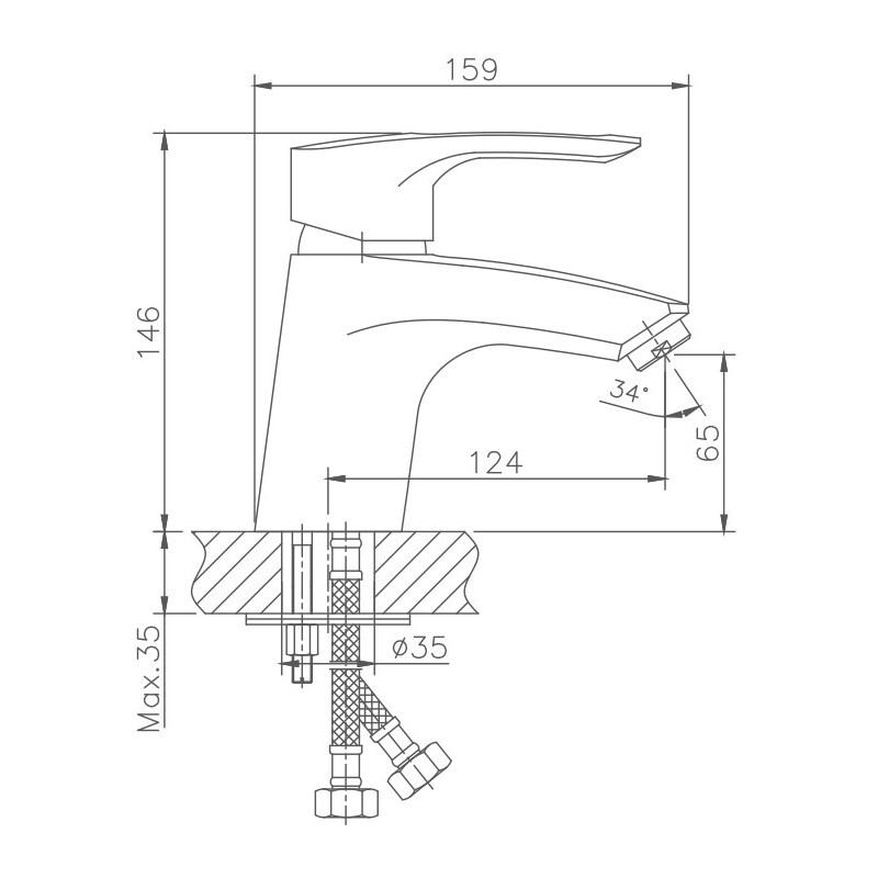 Смеситель для раковины Haiba HB1066 Хром