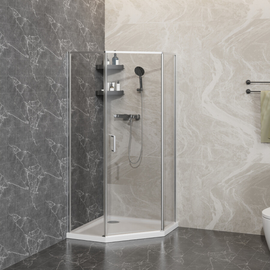 Душевое ограждение Azario SAKURA 1000х1000х1950 прозрачное стекло 6 мм, профиль хром AZ-21C-100-CH-CL