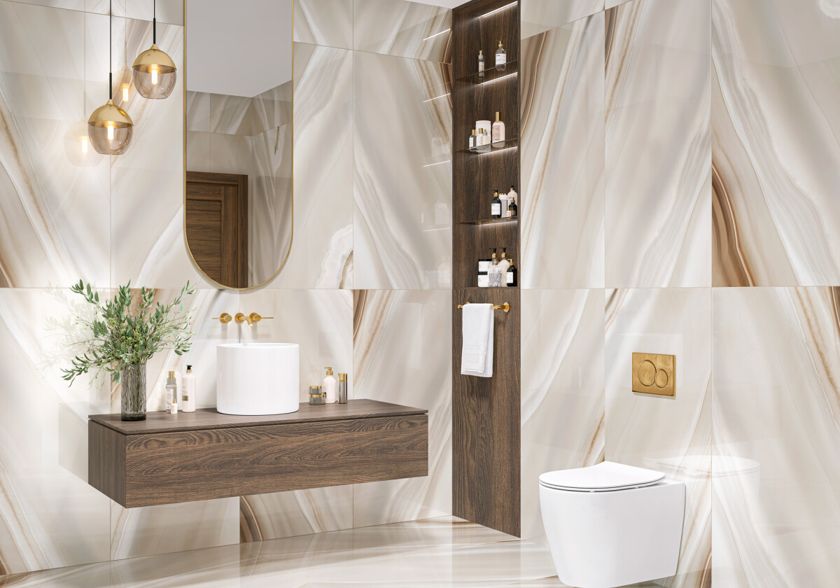 Керамогранит 60120ANG11P LCM Angel Agate Latte Полированный 600 x 1200 x 7 мм.