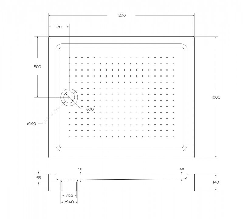 Акриловый поддон BelBagno 120х100 TRAY-BB-AH-120/100-15-W