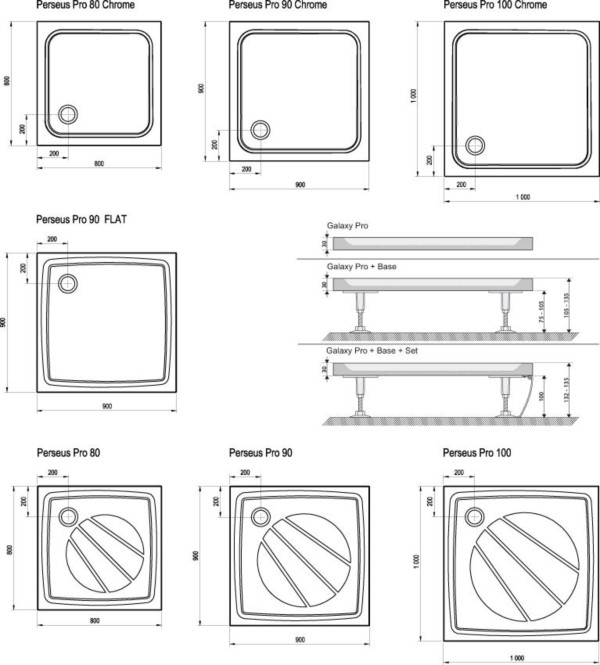 Ravak Perseus Pro 80*80*3 душевой поддон литьевой мрамор XA034401010WM