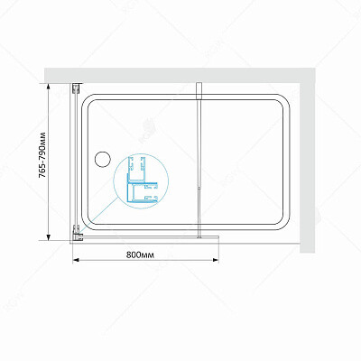 RGW SC-72 (SC-51+Z-052) душевое ограждение 80х75х150 хром, стекло прозрачное 31172875-11