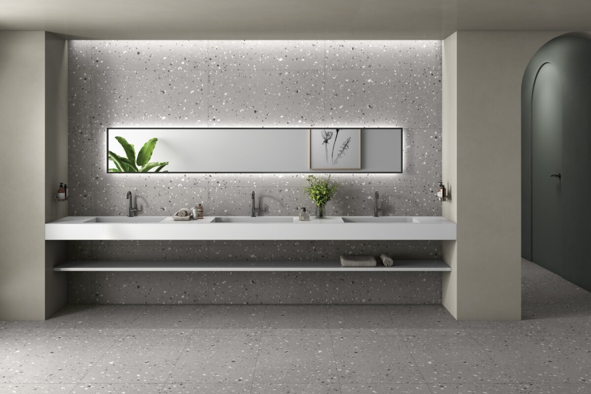 Керамогранит 7930138703937 Eurotile Terrazzo Plus Fossil (Fossil Mat) 60x120