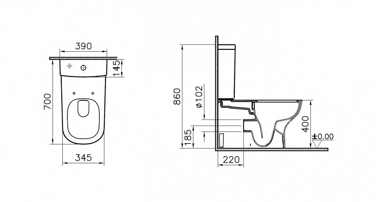 Vitra D-Light 9014B003-7209 унитаз напольный