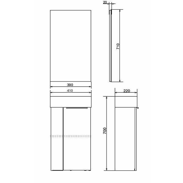 Зеркало Comforty "Асти-40" белый глянец 00-00012834CF