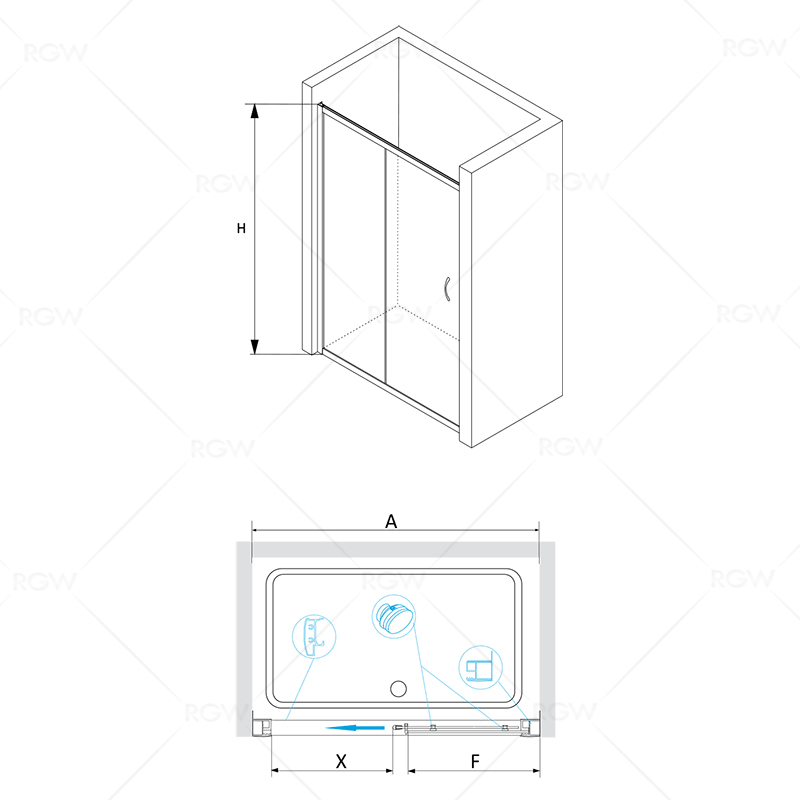 RGW PA-016B душевая дверь 130 см 350801613-14