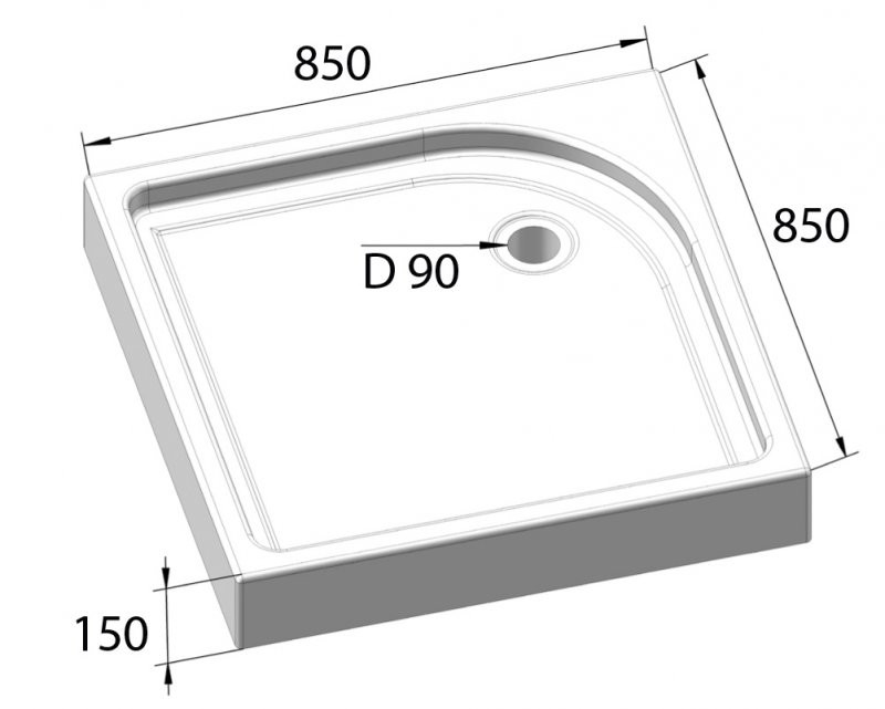 BelBagno TRAY-BB-A-85-15-W 85*85*15 душевой поддон акриловый