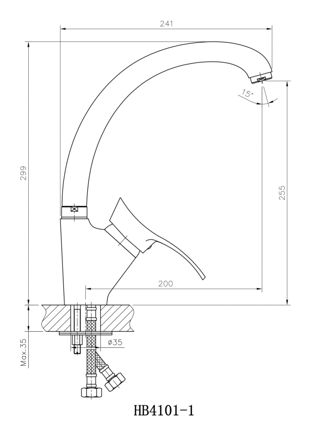 Haiba смеситель для кухни HB4101-1