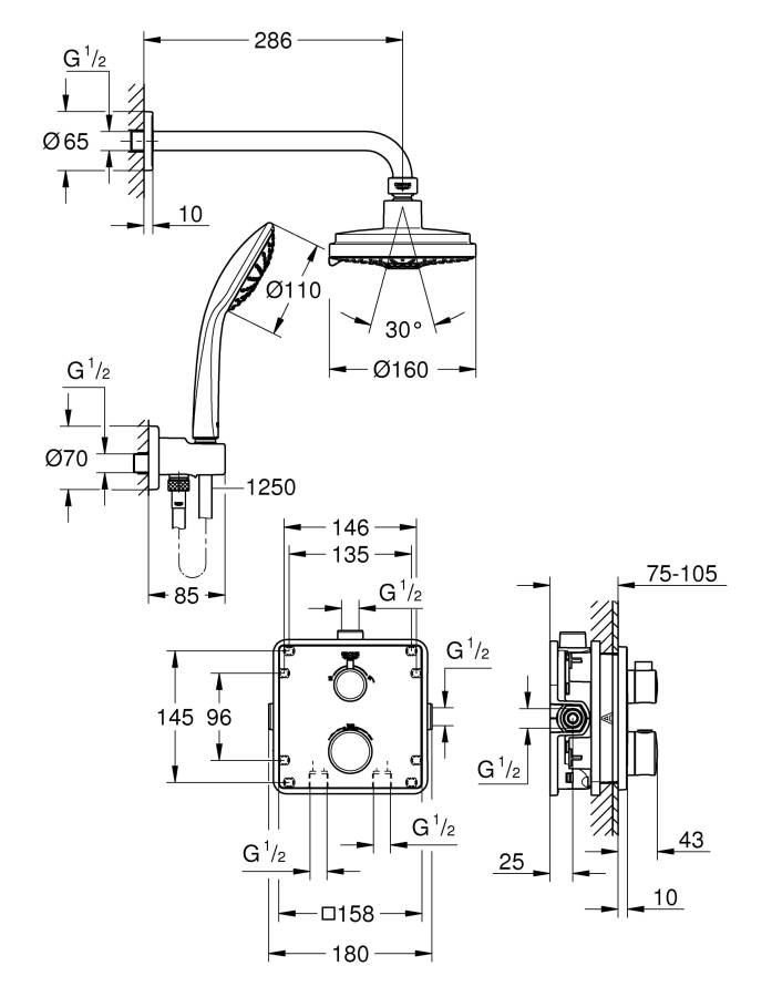 Grohe Grohtherm душевая система 34735000