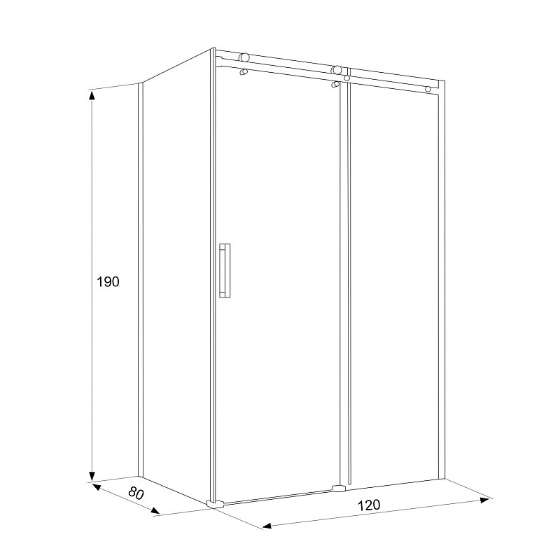 Душевое ограждение без поддона Loranto Sunway 120х80х190 цвет черный матовый CS-502B-128