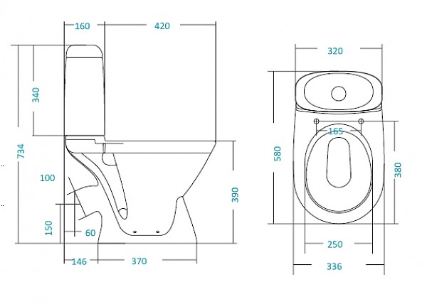 Santek Римини 1.WH30.2.130 унитаз напольный