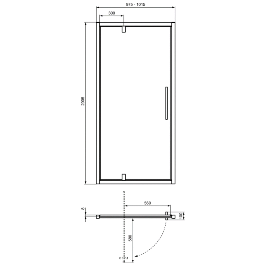 Ideal Standard I.Life душевая дверь 100 см T4841EO