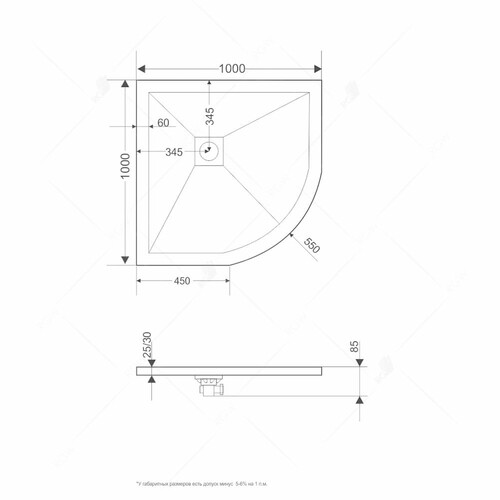 RGW ST/R-W душевой поддон 100х100 см белый 16153100-01K