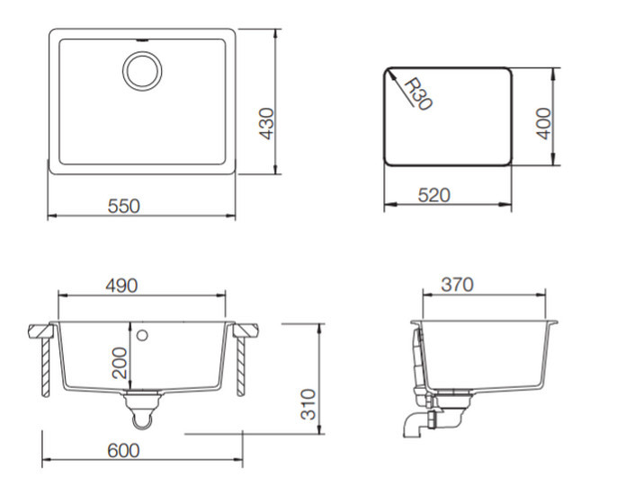 Teka Radea 490/370 TG 40143667 Мойка для кухни ваниль 55х43 см