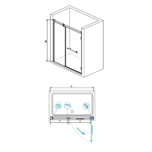 RGW VI-01 душевая дверь 120 см профиль белый, стекло прозрачное 02040112-18