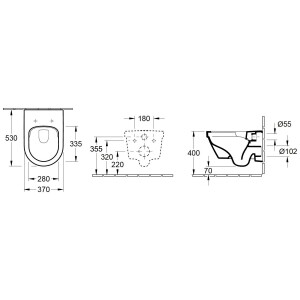 Инсталляция Grohe Rapid SL с подвесным унитазом Villeroy & Boch Arcitectura 38772001+4694HR01