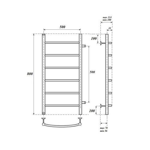 Point Афина полотенцесушитель водяной 50х80 PN04558