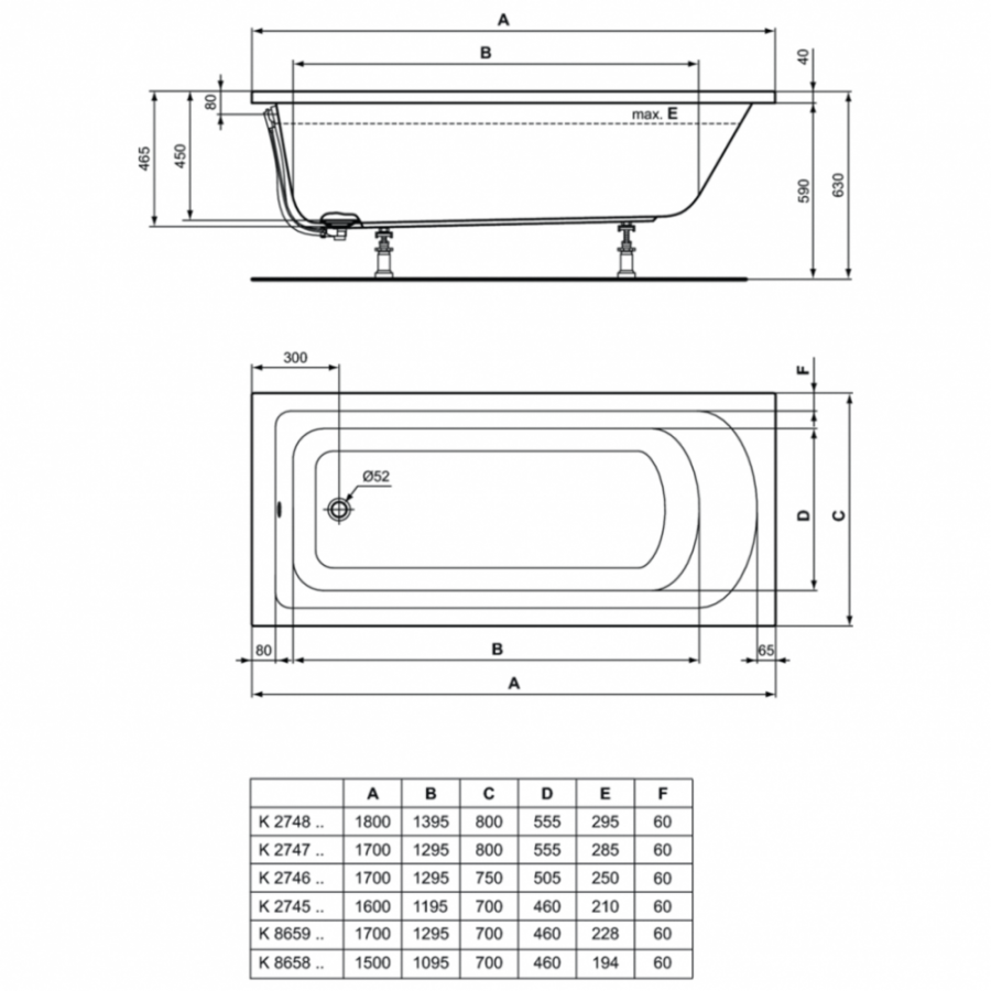 Ideal Standard Hotline ванна акриловая прямоугольная 170х70 K865901