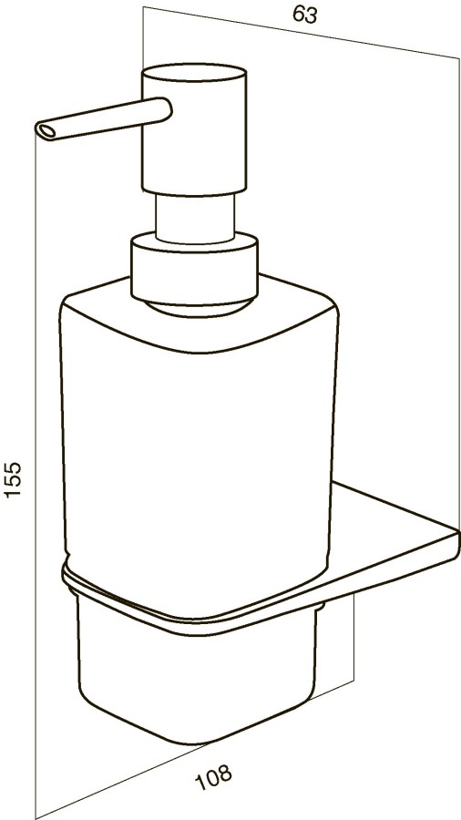 Am.Pm Inspire A5036964 Стеклянный диспенсер для жидкого мыла с настенным держателем хром