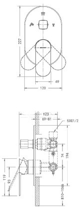 Bravat Arc PB86061C-A-ENG встраиваемый смеситель 1-функц. цвет хром