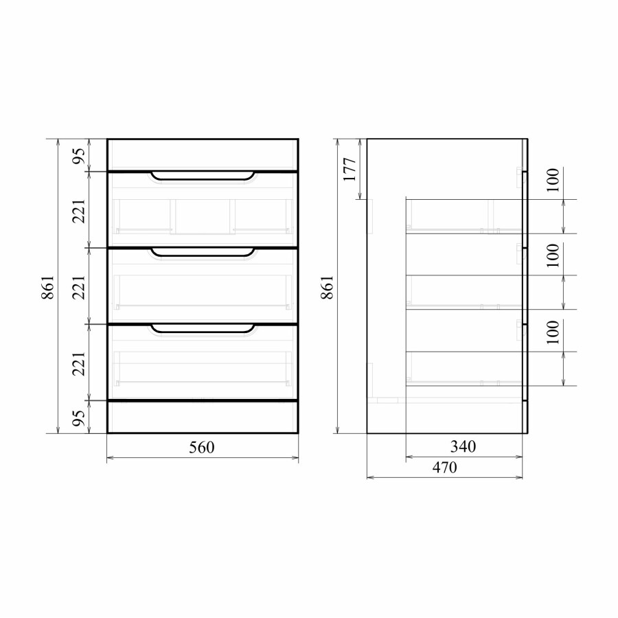 Mirsant Soho Quadro 60 тумба напольная под стиральную машину УТ000049929