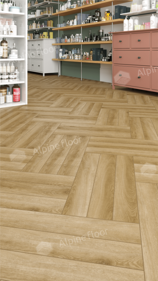 Ламинат Alpine Floor Herringbone 8 Pro (NEW), LF102-02A Дуб Эльзас 606 х 101 х 8 mm