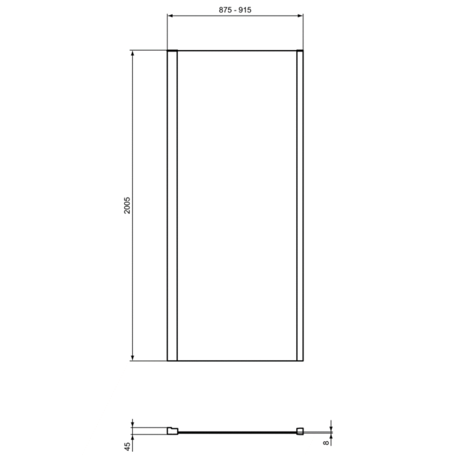 Ideal Standard I.Life фиксированная панель 90 см T4865EO