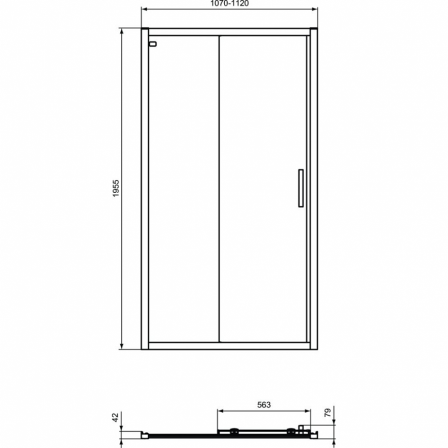 Ideal Standard Connect душевая дверь 110 см K9275V3