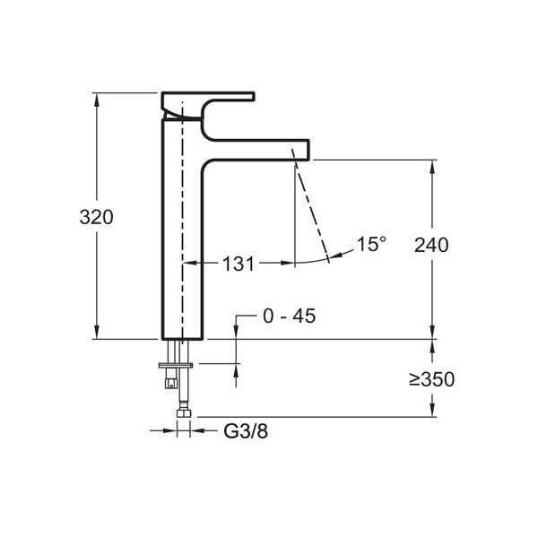 Jacob Delafon Strayt E98340-CP смеситель для раковины