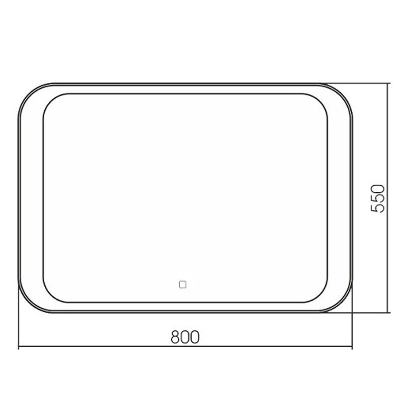 Azario Индиго 80х55 зеркало c подсветкой и диммером, сенсор выкл+подогрев ФР-00001702