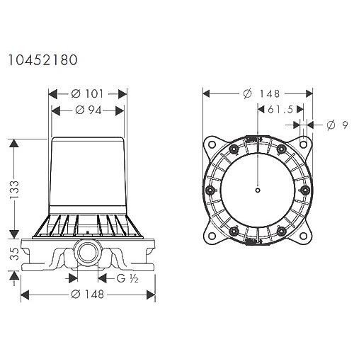 Hansgrohe 32532670S Set HG Metropol смеситель для ванны напольный (32532670+10452180), матовый черный